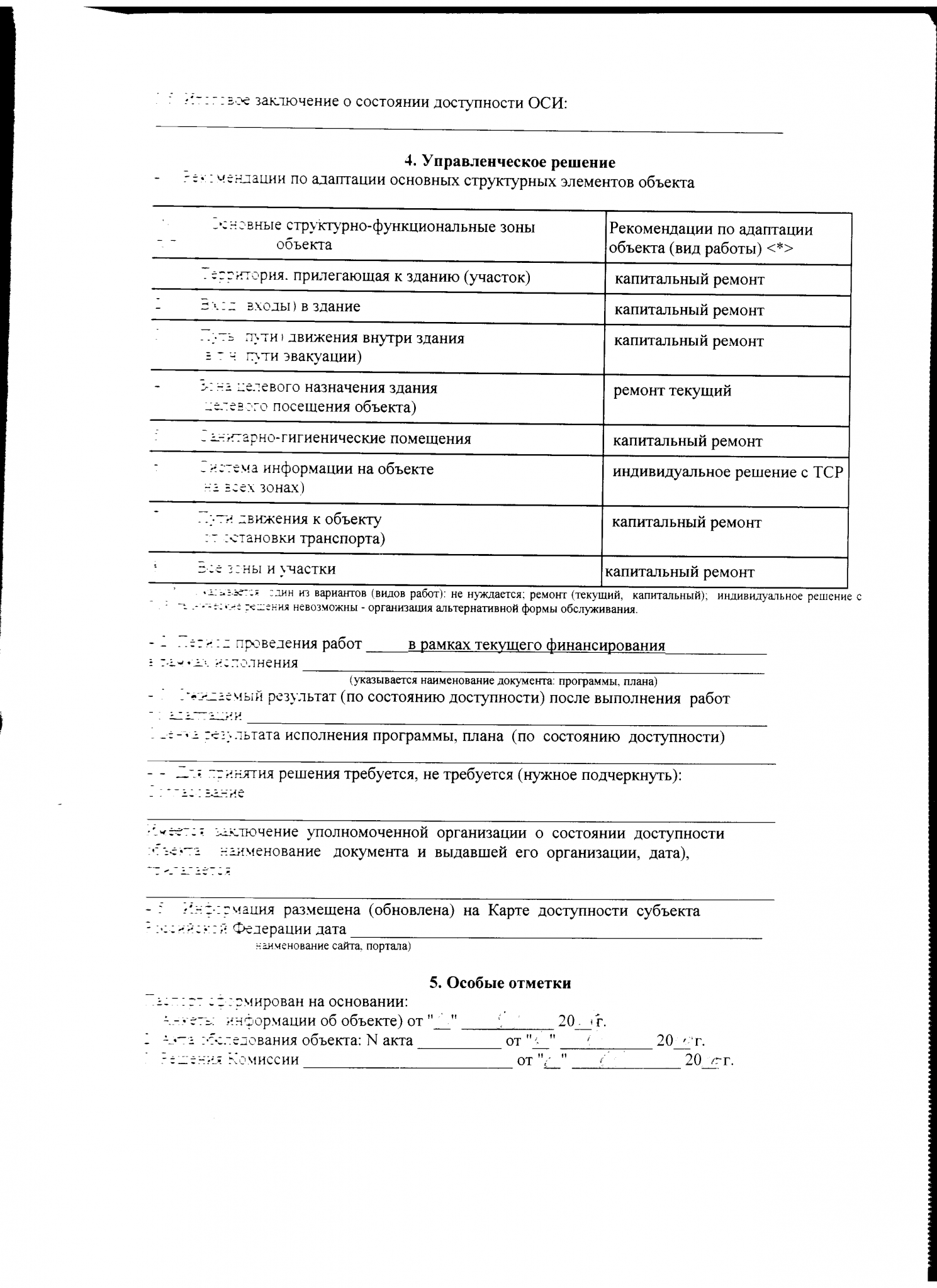 Образец паспорта доступности объекта социальной инфраструктуры